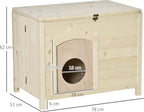  PawHut Hundehütte Hundehaus Faltbar Haustierhaus Katzenhaus Massivholz Natur 78 X 51 X 62 Cm