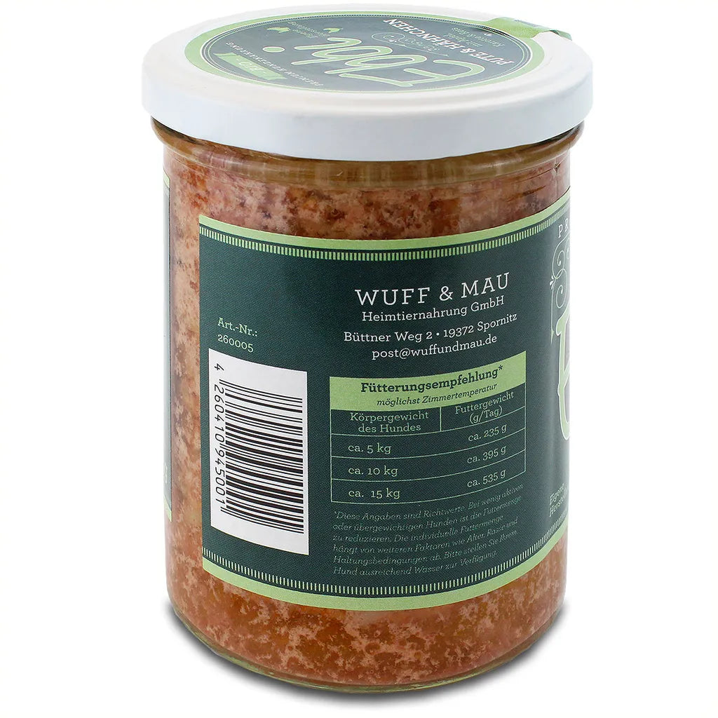  Hundefutter Pute & Hähnchen 400g Glas Mit Apfel, Karotte Und Reis Von Ebbi