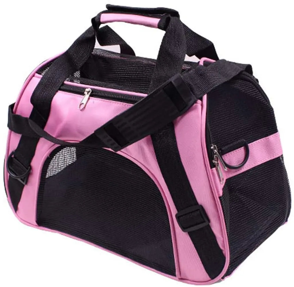  Ragbare Haustier-Tragetasche, Faltbar, Für Katzen Und Kleine Hunde,52*24.5*33cm, Rose