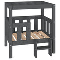  VidaXL Hundebett Grau 65,5x43x70 Cm Massivholz Kiefer