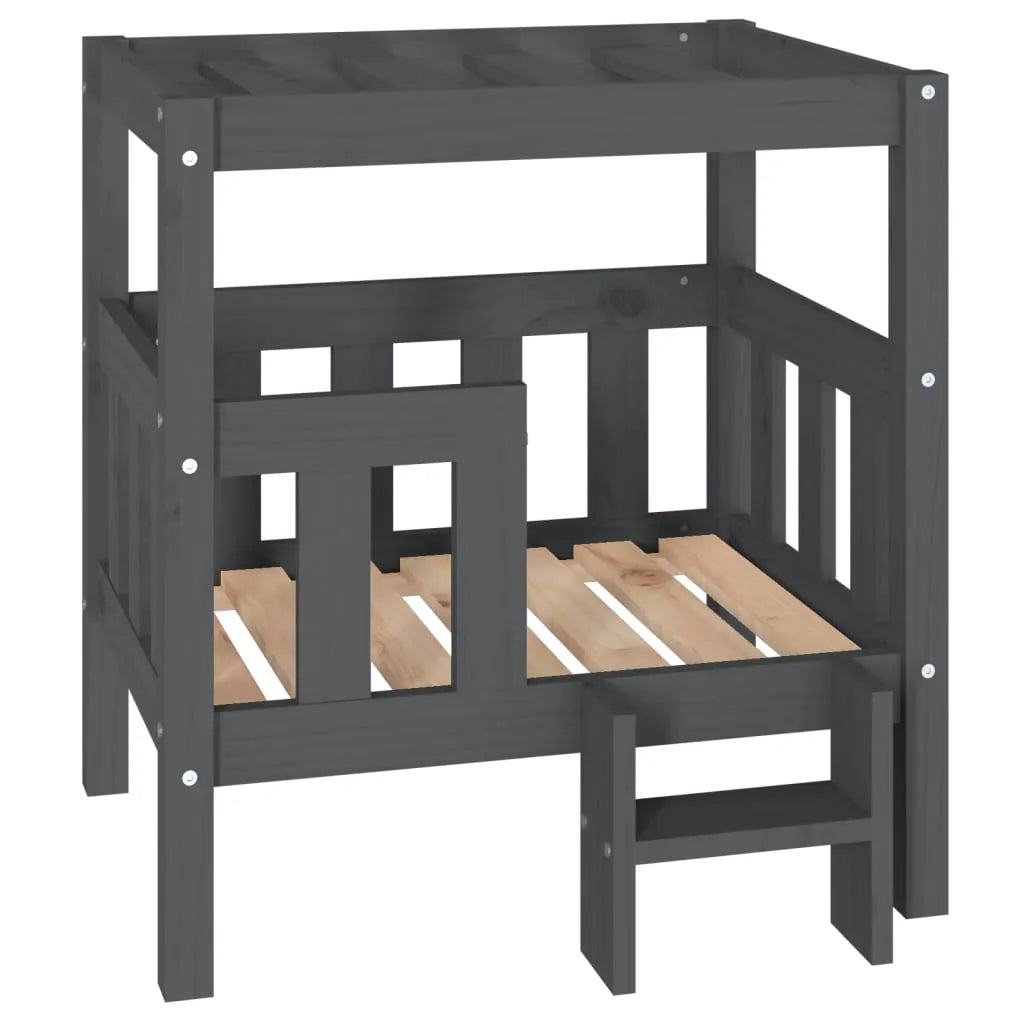  VidaXL Hundebett Grau 65,5x43x70 Cm Massivholz Kiefer