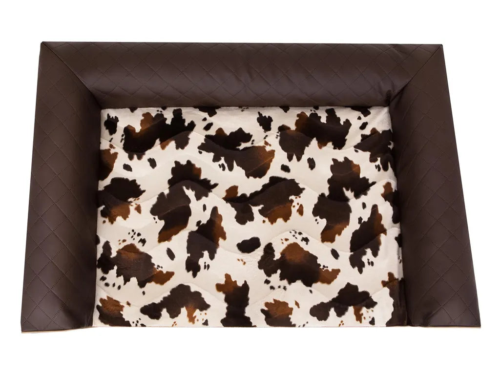  Hundebett Hundesofa Katzenbett Schlafplatz Matratze Tierbett - Victoria Lux - 118 X 78 Cm [Größe: XXL] - Braun Mit Pelz