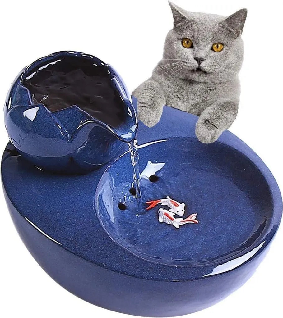  Trinkbrunnen Für Haustiere, 1,5 L Keramik-Trinkbrunnen Für Hunde Und Katzen, Trinkwasserspender Mit Aktivkohlefilter, Flüsterleise Pumpe