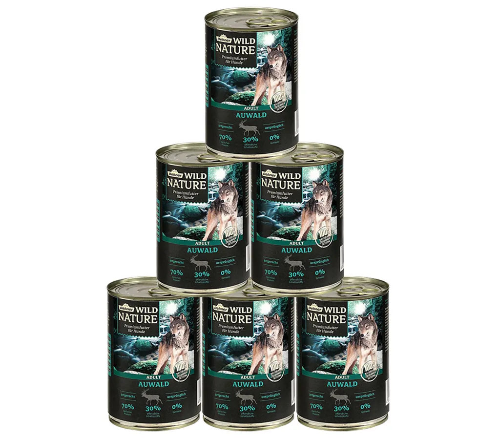  Dehner Wild Nature Hundefutter Adult, Auwald, 6 X 400 G (2.4 Kg)
