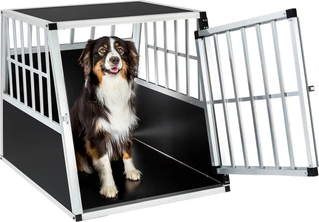  Tectake Hundetransportbox Single Mit Schräger Rückwand - Schwarz