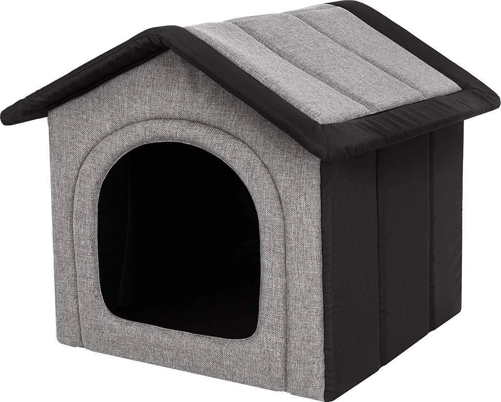  Hobbydog Hundehaus Hundehütte Schlafplatz Beruigungsplatz Beruigungshöhle Hellgrau Schwarz R3: 52 X 46 X 53 Cm