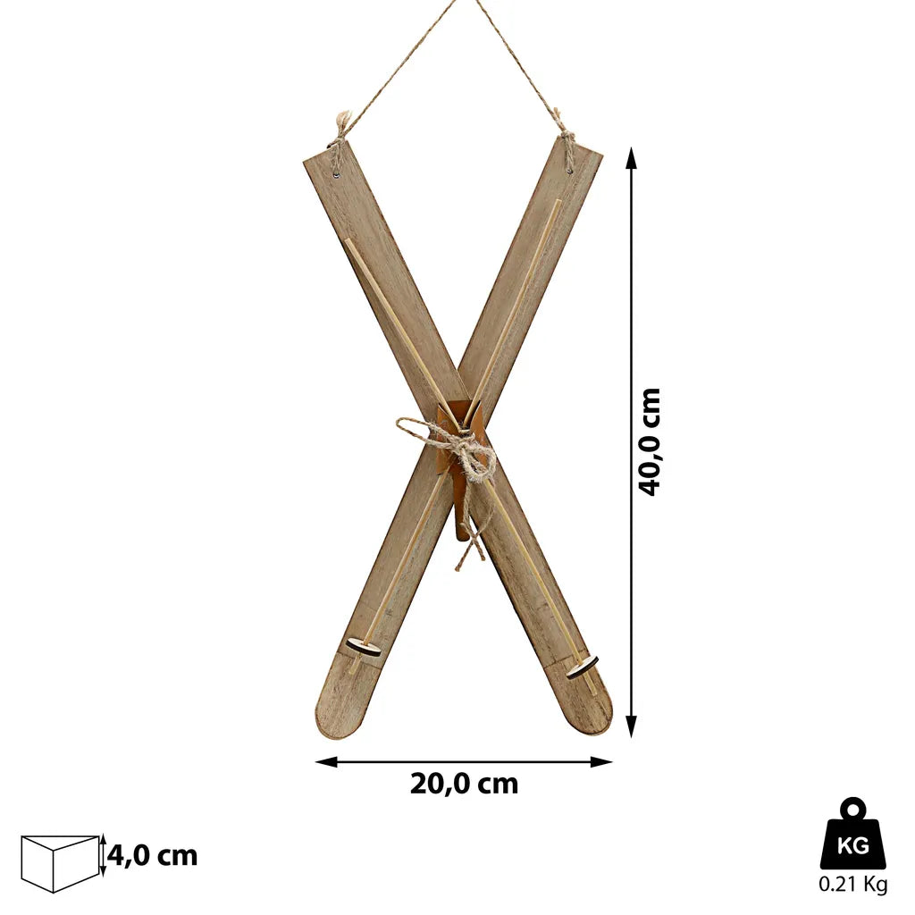  Deko Ski Zum Auhängen H40cm Holzski Skipaar Winterdeko Weihnachtsdeko Schnee Skihütte
