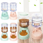  3.8L Wasserspender Für Haustiere, Wasserflasche Für Hunde, Futternapf Für Haustiere, Wasserspender Für Katzen, Futterspender Für Katzenfutter(grau)