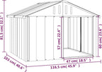  VidaXL Hundehütte Grau 116,5x103x81,5 Cm Verzinkter Stahl