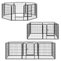  Juskys Welpenauslauf Plus 160 X 160 X 80 Cm – Welpenlaufstall 8-teilig Aus Metall – Freigehege Mit Tür – Welpengitter Für Hunde, Hasen & Kleintiere