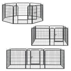  Juskys Welpenauslauf Plus 160 X 160 X 80 Cm – Welpenlaufstall 8-teilig Aus Metall – Freigehege Mit Tür – Welpengitter Für Hunde, Hasen & Kleintiere