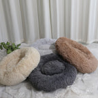  Hundebett Kleine Hunde Oder Katzenbett Flauschig ∅ 60 Cm - Hundekissen Runder Hundekorb Katzenkorb Katzenkissen Dunkelgrau