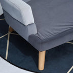  PawHut Hundesofa Mit Rückenlehne, Haustiersofa Mit Holzbeinen, Hundebett Weichem Bezug Katzensofa Grau 86,5x 61x36 Cm
