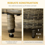  PawHut Hundesofa Rattan Haustiersofa Mit Kissen Hundebett Hundekorb Katzensofa Hundekörbchen Für Kleine Und Mittelgroße Hunde Erhöhtes Design Braun+Grau 74 X 42 X 21 Cm