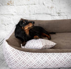  4L Textil OTTO Kuscheliges Hundebett Bezug Abnehmbar Und Waschbar Hundekorb Mittelgroße Hunde Hundekissen Flauschig Hundekörbchen Hundesofa (80x60 Cm, Boho 01)