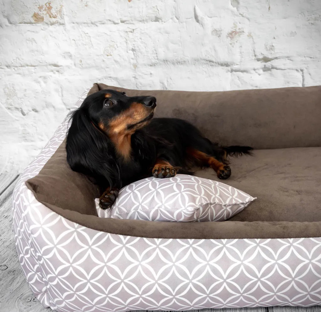  4L Textil OTTO Kuscheliges Hundebett Bezug Abnehmbar Und Waschbar Hundekorb Mittelgroße Hunde Hundekissen Flauschig Hundekörbchen Hundesofa (80x60 Cm, Boho 01)
