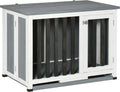  Pawhut Hundehütte Tannenholz Faltbarer Hundekäfig Hundehaus Mit Fenster Transportbox Transportkäfig Haustierkäfig Grau 84,5 X 51,4 X 61 Cm