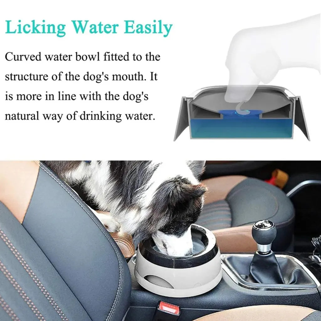  750ml Hunde Wassernapf Für Reisen, Abnehmbarer Auslaufsicherer, Spritzwassergeschützter Napf Für Hunde Und Katzen Unterwegs, Grau