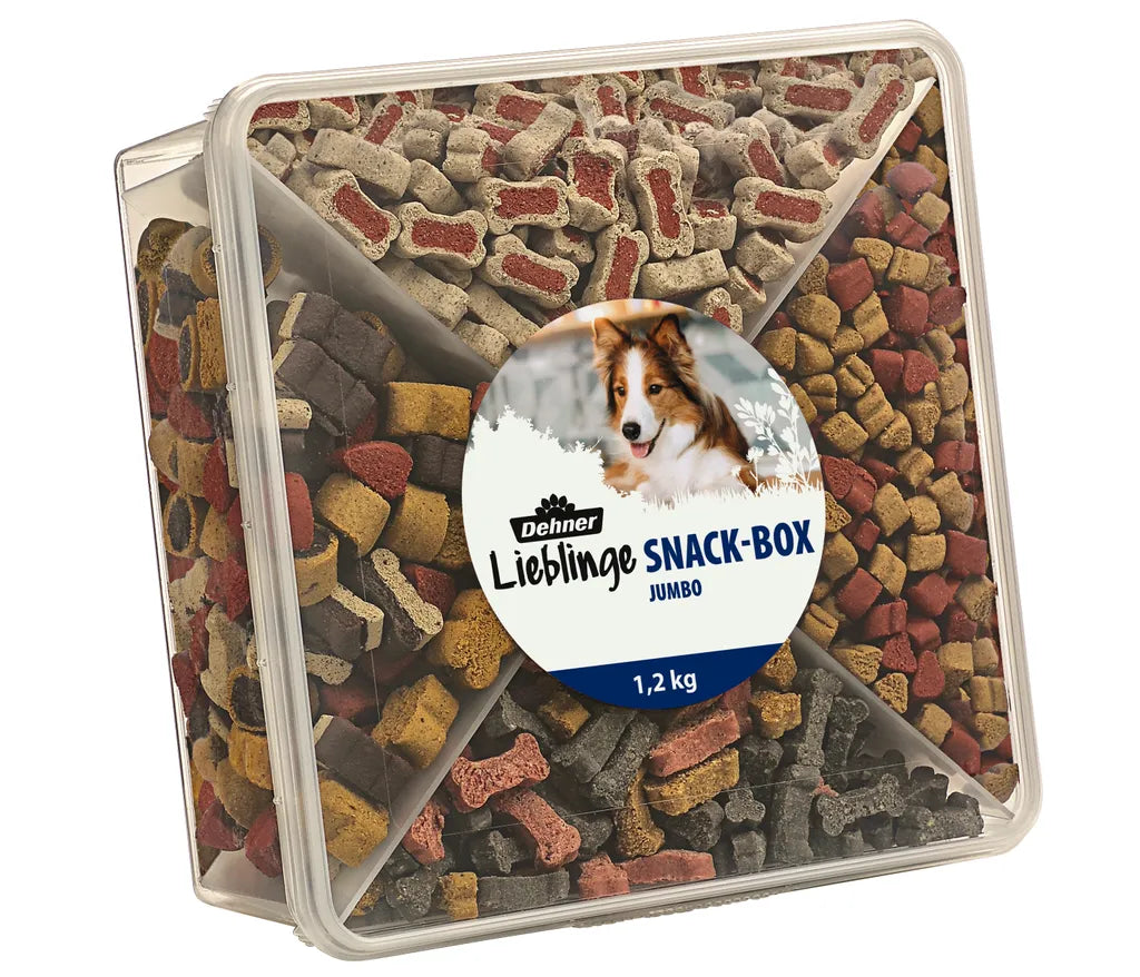  Dehner Hundesnack, Snackbox Jumbo, 4 Sorten-Mix, 1.2 Kg