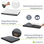  Juskys Hundebett Milow Orthopädisch 92x69cm - Hundekissen Flauschig & Stabil - Bezug Abnehmbar & Waschbar – Hundematte Für Mittlere Hunde - Grau