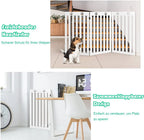 COSTWAY Absperrgitter Hunde 89cm Hoch, Schutzgitter Holz Klappbar, Treppengitter Hundeabsperrgitter Flexibel Türschutzgitter (Weiß, 3 Paneelen)