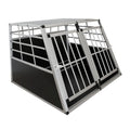  Juskys Alu Hunde-Transportbox XL - 96 × 91 × 70 Cm – Auto Hundebox Robust & Pflegeleicht – 2 Gittertüren Verschließbar - Reisebox Für Hunde