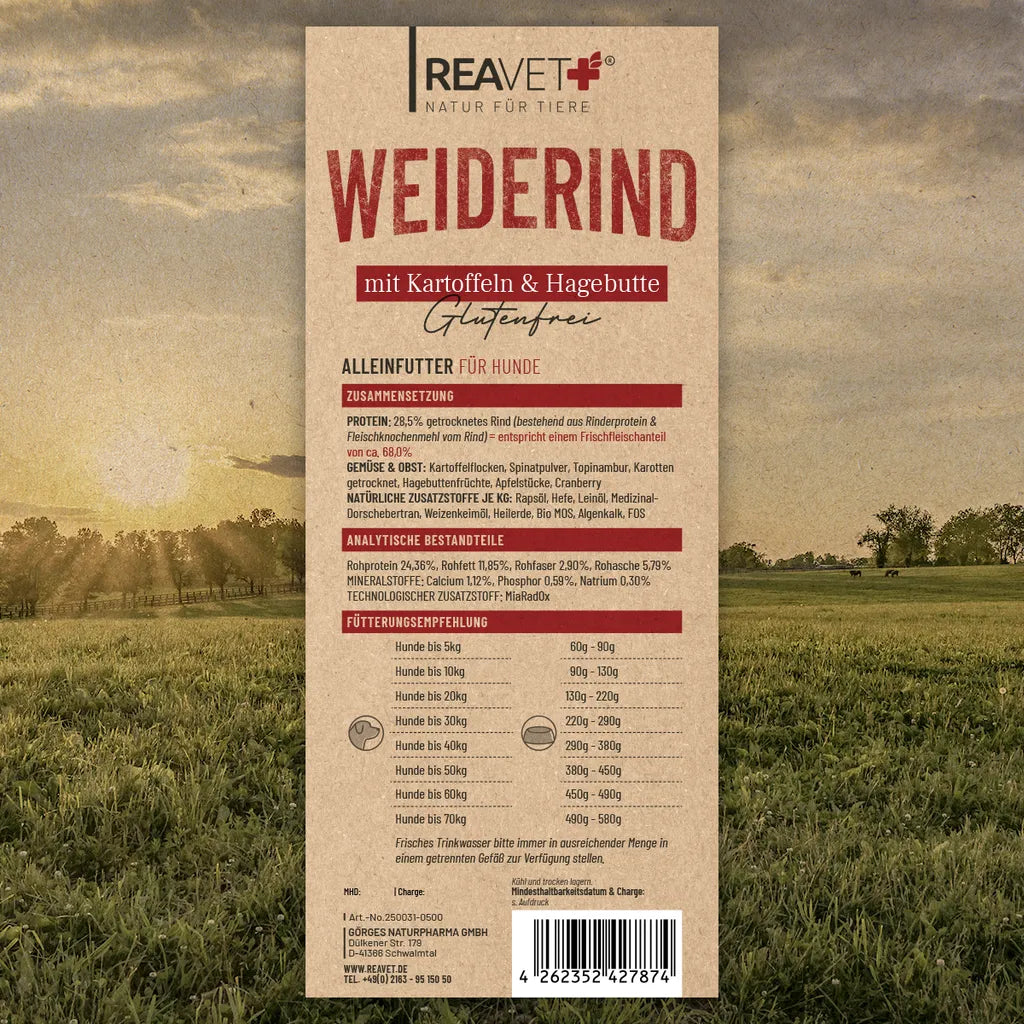  REAVET Natur Hundefutter Trocken 5er Set (5x500g) – 100% Natürlich Trockenfutter Hund, Getreidefrei Für Allergiker, Hunde Trockenfutter, Natur Ohne Chemie Und Künstliche Vitamine