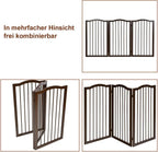  COSTWAY Absperrgitter Hunde, Schutzgitter Kieferholz Flexibel, Treppengitter Hundeabsperrgitter Tuerschutzgitter
