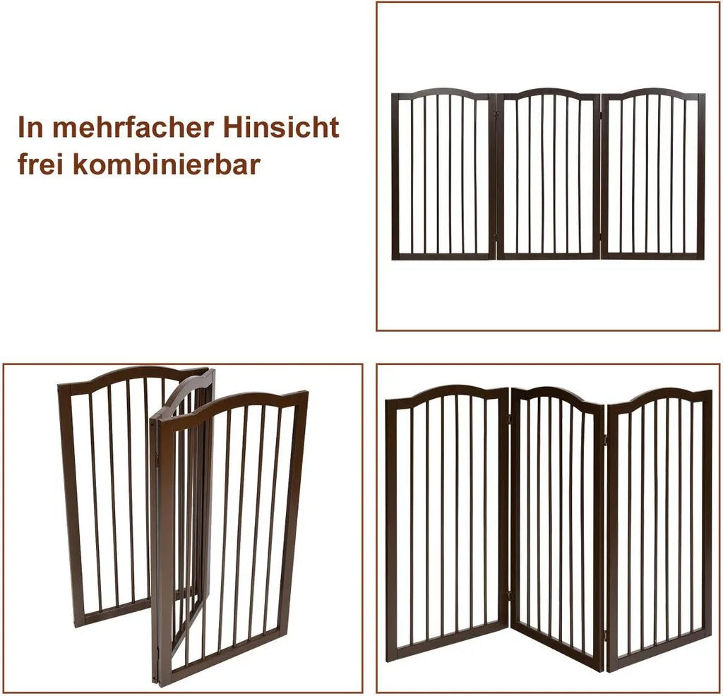  COSTWAY Absperrgitter Hunde, Schutzgitter Kieferholz Flexibel, Treppengitter Hundeabsperrgitter Tuerschutzgitter