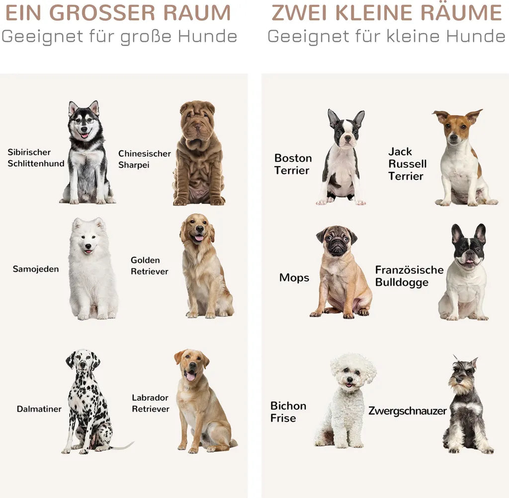  Pawhut Hundekäfig Schrank Haustierkäfig Mit Herausnehmbarem Trennwand Tierkäfig Hundehütte Mit Tischoberfläche Hundebox Innen Spanplatte Dunkelwalnuss+Eiche 120 X 60 X 88,5 Cm