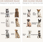  Pawhut Hundekäfig Schrank Haustierkäfig Mit Herausnehmbarem Trennwand Tierkäfig Hundehütte Mit Tischoberfläche Hundebox Innen Spanplatte Dunkelwalnuss+Eiche 120 X 60 X 88,5 Cm