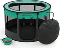  Meisterpet® Welpenauslauf Faltbar Welpenlaufstall Tierlaufstall Für Hunde Hasen Katzen Für Innern Oder Außen - Mehrfache Farben Mit Gratis Faltbare Reisenapf! Größe:Ø X H - 115*58
