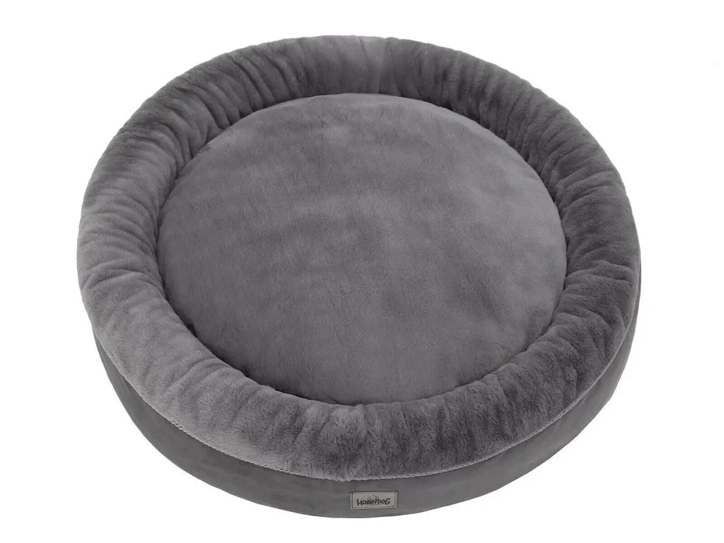  Hundebett Hobbydog RABBIT Tierbett Hundesofa Schlafplatz Couch Rund Plüsch XL Dunkel Grau