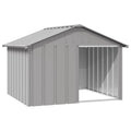  VidaXL Hundehütte Grau 116,5x103x81,5 Cm Verzinkter Stahl
