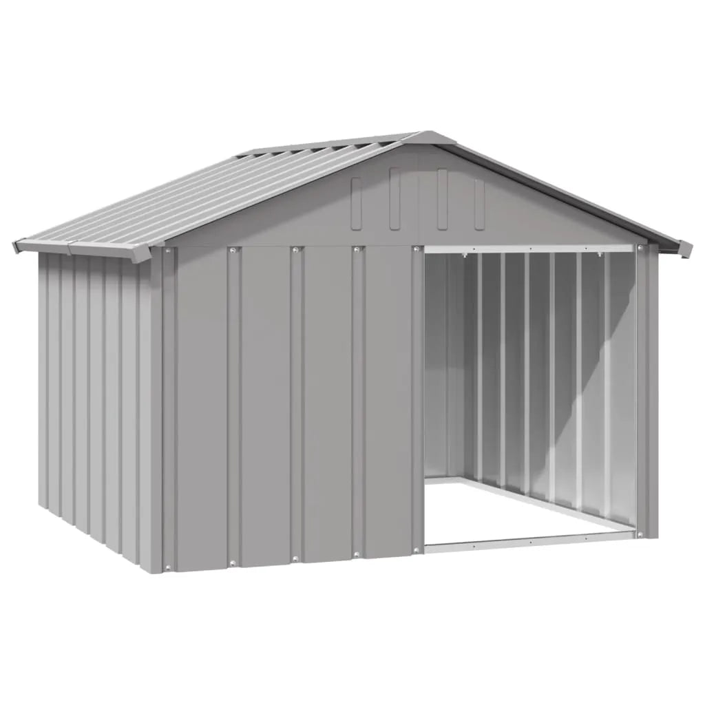  VidaXL Hundehütte Grau 116,5x103x81,5 Cm Verzinkter Stahl