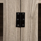  Pawhut Hundekäfig Schrank Haustierkäfig Mit Herausnehmbarem Trennwand Tierkäfig Hundehütte Mit Tischoberfläche Hundebox Innen Spanplatte Dunkelwalnuss+Eiche 120 X 60 X 88,5 Cm