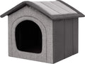  Hundehaus Hundehütte Hundebett Katzenhöhle Hundekorb 70x60x63 Cm - HELLGRAU