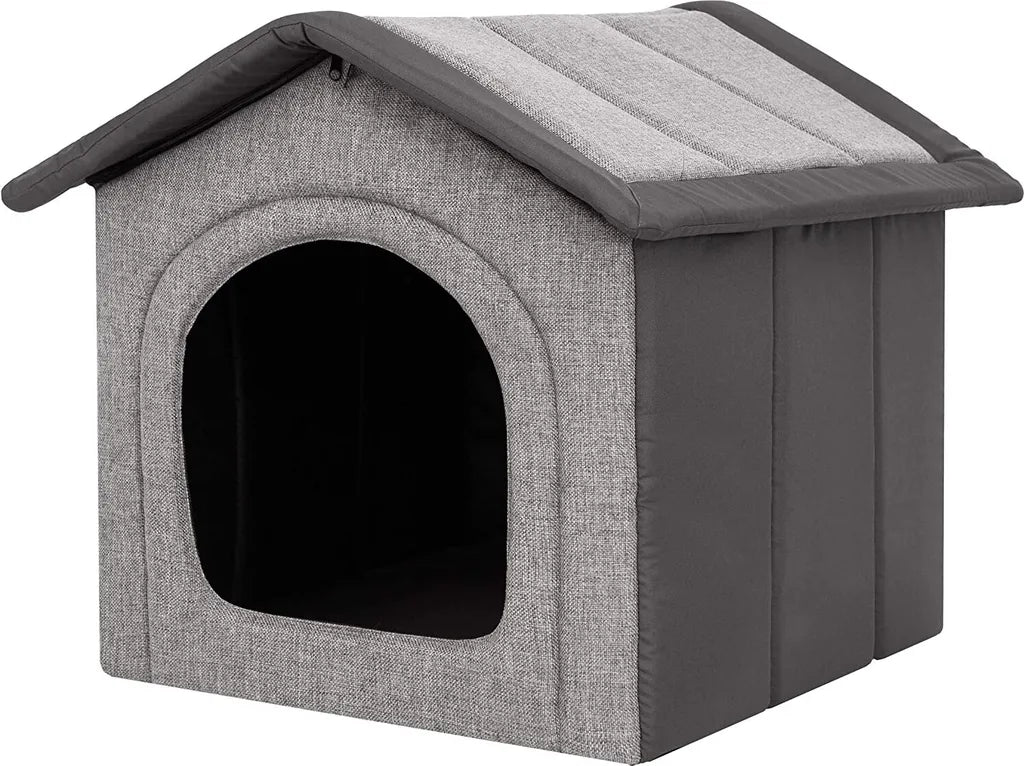  Hobbydog Hundehaus Hundehöhle Hundehütte Stoff INARI Tierhaus Hellgrau Graphit R2: 44 X 38 X 45 Cm