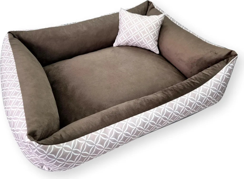  4L Textil OTTO Kuscheliges Hundebett Bezug Abnehmbar Und Waschbar Hundekorb Mittelgroße Hunde Hundekissen Flauschig Hundekörbchen Hundesofa (80x60 Cm, Boho 01)