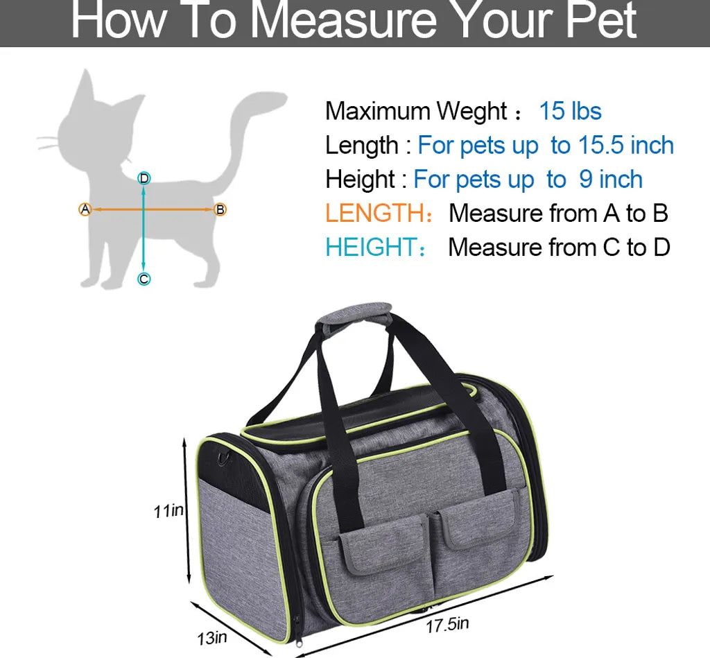  Faltbare Hundebox Transporttasche Transportbox Auto Für Katze Hunde Große Kleine Box Bag Mit Fleece-Matte 44.5 X 33 X 28cm