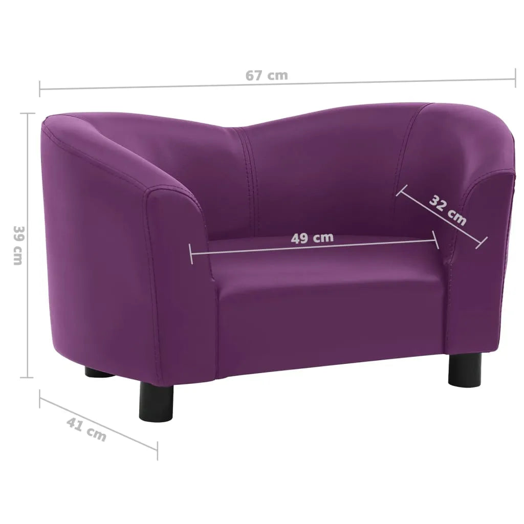 VidaXL Hundesofa Burgunderrot 67x41x39 Cm Kunstleder
