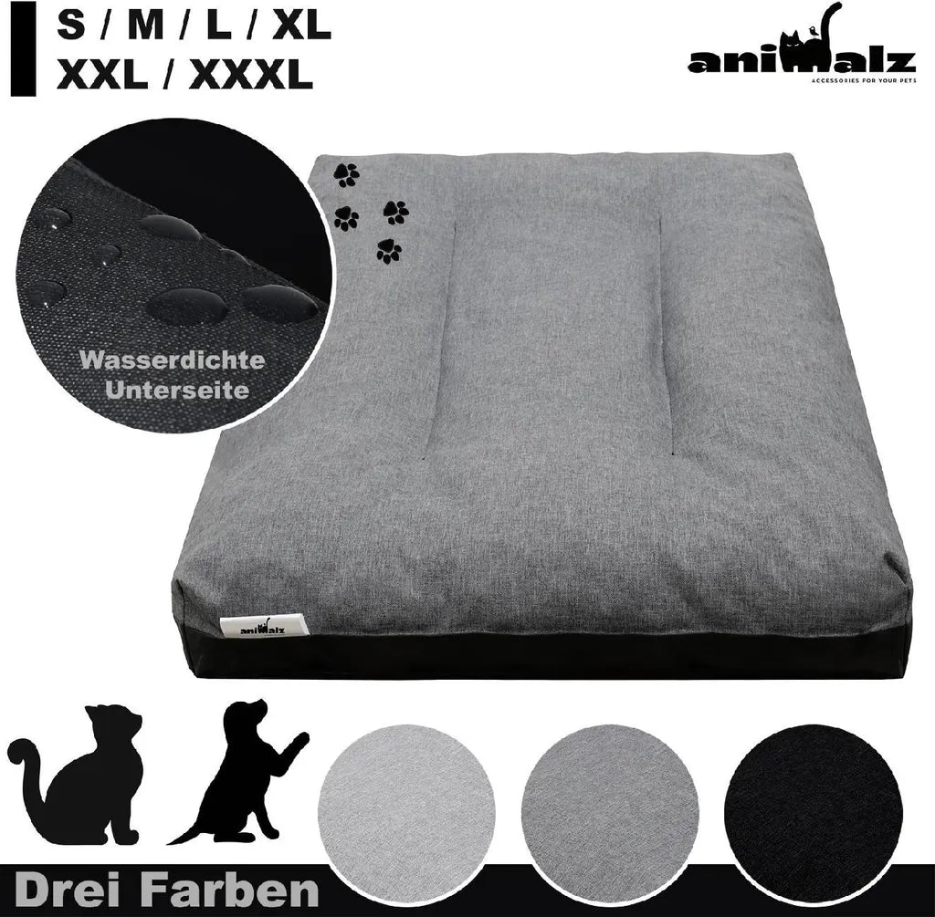  Hundebett Katzenbett Hundekorb Hundekissen Schlafplatz Tierbett Katzenorb Größe: Grau XXL - 120 X 80 X 14 Cm