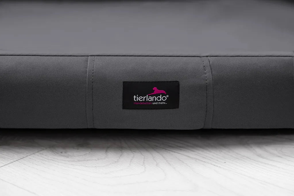  Tierlando TRIVIA | Komfort Eckhundebett Robustes Polyester Hundebett Hundesofa - A) Größe: TR5-120cm | B) Farbe: 02/Graphit