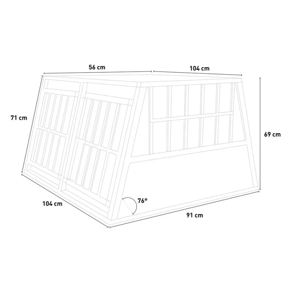  Doppelter Starrer Hundeträger Aluminiumkäfig 104x91x69cm Skaut XLHöhe (cm): 69, Breite (cm): 104, Tiefe (cm): 91, Zusammensetzung: ALUMINIUM, MDF, MELAMINE, Modelle: SKAUT XL