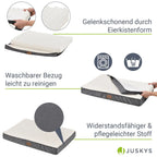  Juskys Hundebett Milow Orthopädisch - 112x81 Cm - Hundekissen Flauschig & Formstabil - Bezug Abnehmbar & Waschbar – Hundesofa Für Große Hunde - Beige