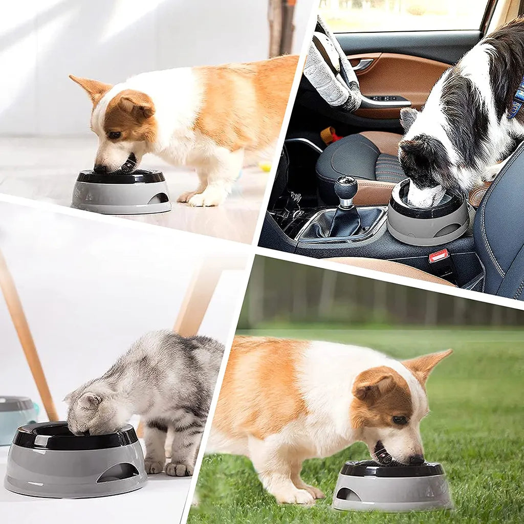  750ml Hunde Wassernapf Für Reisen, Abnehmbarer Auslaufsicherer, Spritzwassergeschützter Napf Für Hunde Und Katzen Unterwegs, Grau