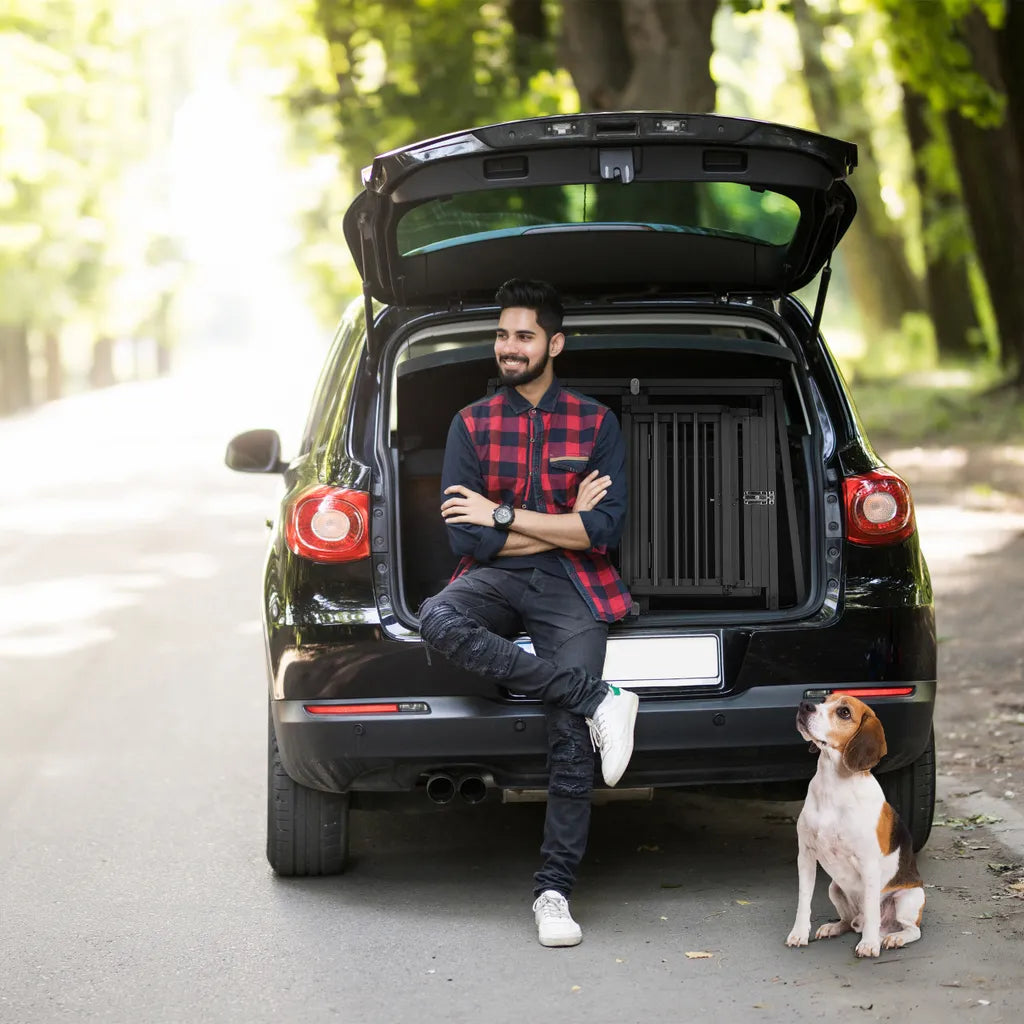  Relaxdays Hundebox Auto XL Mit Trennwand