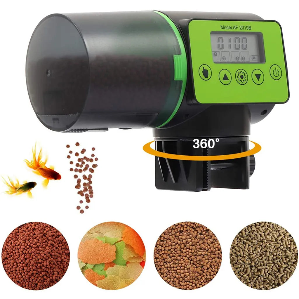  Futterautomat Aquarium, Automatisierte Futterspender Für Fische Mit 4 Mal Fütterung Zeit Einstellung, Geeignet Für Aquarium, Fischtank Und Schildkrötentank