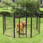  FEANDREA Welpenauslauf 8-Eck XXL Hundegehege Laufgitter Welpenfreigehege Laufstall Zaun Gitter Welpen Hasen Kaninchen Schwarz PPK81H