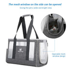  Haustier Tasche Tragbar Katze Handtasche Schultertasche Reise Handtasche Grau Hunde-Transportboxen L Größe 44*17*29cm